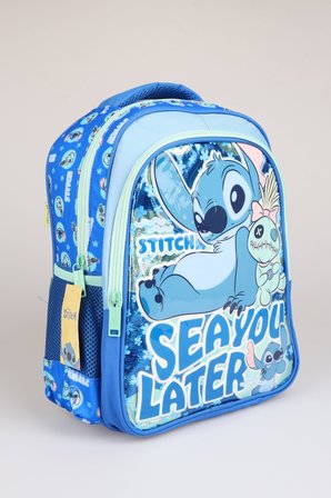 x Dekomus Lisanslı Stitch "Iconic Blue Collection Collection" Özel Tasarım Büyük Boy Okul Çantası "Dekomus Cep Defteri Hediyeli"