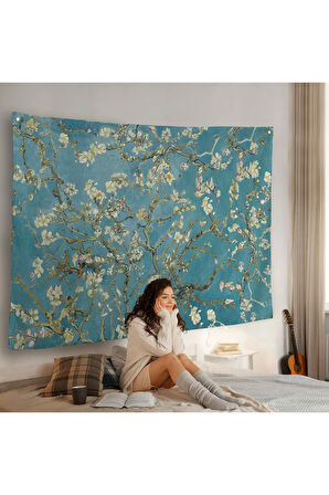 Vincent van Gogh - Çiçek Açan Badem Ağacı Duvar Örtüsü-7050