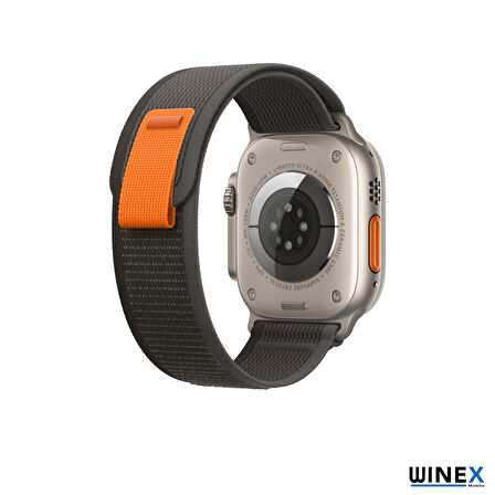 Winex 42-44mm Yeni Nesil Apple Uyumlu Akıllı Saat Kordonu Hasır Kancalı Siyah