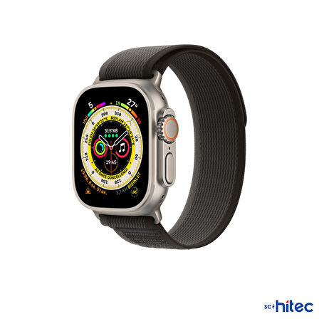 ScHitec 42-44mm Yeni Nesil Apple Uyumlu Akıllı Saat Kordonu Hasır Kancalı Siyah