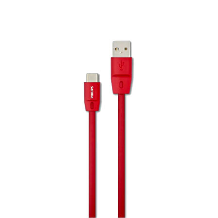 Philips 2023KR5A 5A 100W UsbA to Type-C 1.8 Metre Hızlı Şarj ve Data Kablosu Kırmızı