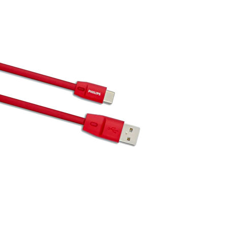 Philips 2023KR5A 5A 100W UsbA to Type-C 1.8 Metre Hızlı Şarj ve Data Kablosu Kırmızı