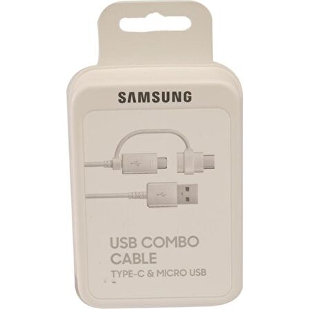 Samsung Galaxy S23 Ultra Micro ve Type-C Çift Çıkış Portlu Data ve Hızlı Şarj Kablosu 1.5m (Samsung Türkiye Garantili)