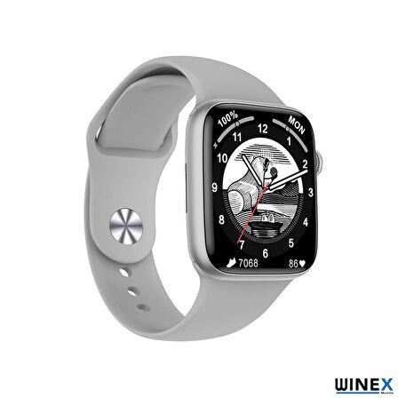 Winex 2024 Watch 8 Series FullSecreen Android İos Uyumlu Akıllı Saat Gümüş