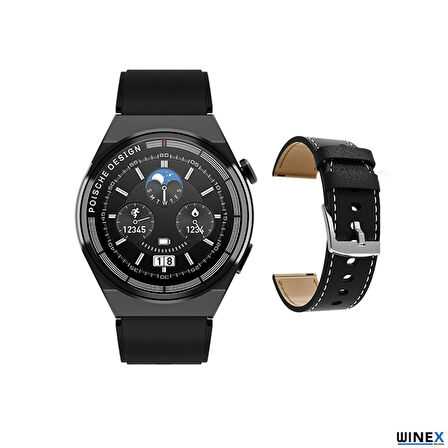 Winex 2024 Watch GT3 Max Android İos HarmonyOs Uyumlu Akıllı Saat Siyah