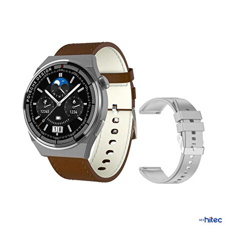 ScHitec 2024 Watch GT3 Max Android İos HarmonyOs Uyumlu Akıllı Saat Gümüş