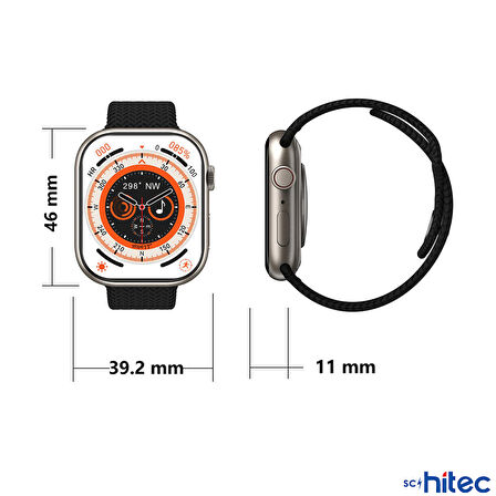 ScHitec Watch 9 Pro Amoled Ekran Android İos Uyumlu Akıllı Saat Kırmızı