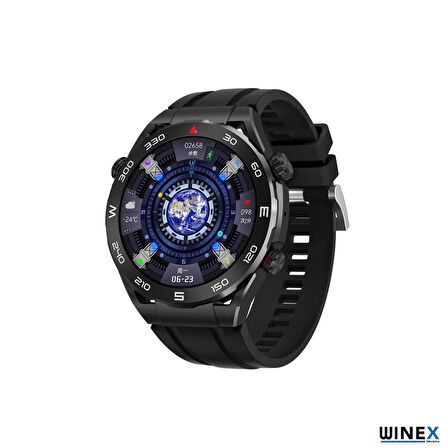 Winex 2024 Watch SK4 Ultimate Android İos HarmonyOs Uyumlu Akıllı Saat Siyah