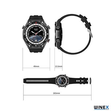 Winex 2024 Watch SK4 Ultimate Android İos HarmonyOs Uyumlu Akıllı Saat Siyah