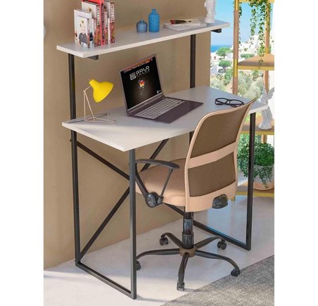 Reyo Çalışma Masası Kitaplıklı, Bilgisayar Masası, Ofis Masası Beyaz