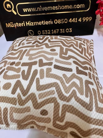 NİVEMESHOME LUCCA PL02 ELYAF DOLGULU YENİ SEZON KIRLENT KILIFI KAHVE 45 X 45