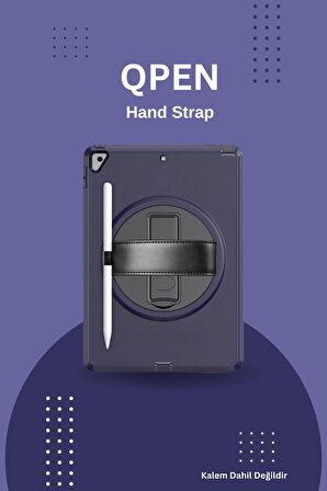Qpen iPad 2022 10.9 (10.nesil)  Uyumlu Hand Strap Tablet Kılıfı 