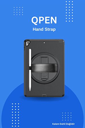 Qpen iPad Pro 11 inç (2021)  Uyumlu Hand Strap Tablet Kılıfı 