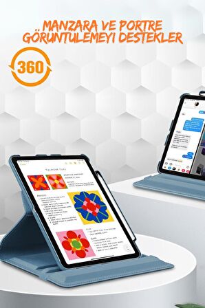 Qpen  iPad 5 Air 9.7 inç Uyumlu 360° Tablet Deri Kılıf