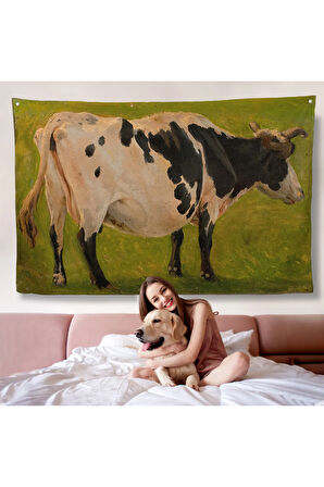 Carlo Dalgas - Siyah Beyaz Holstein İneği Duvar Örtüsü-7058