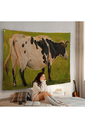 Carlo Dalgas - Siyah Beyaz Holstein İneği Duvar Örtüsü-7058