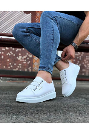 Celira HS026 Beyaz Kalın Taban Casual Erkek Ayakkabı