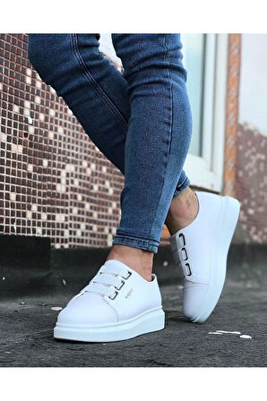 Celira HS026 Beyaz Kalın Taban Casual Erkek Ayakkabı