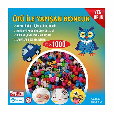 Hama Tipi Ütü ile Yapışan Midi Boncuk 5mm 1000'li 12 Renk