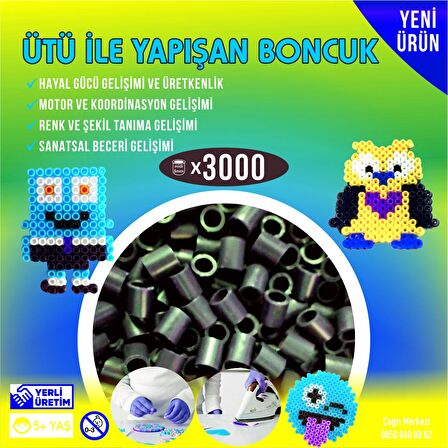 Hama Tipi Ütü ile Yapışan Midi Boncuk 5mm 3000'li Kahverengi