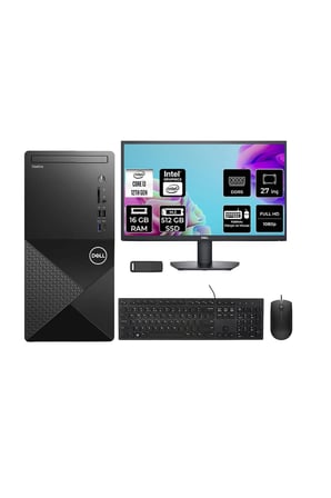 Vostro 3030MT Core i3 12100 16GB RAM 512GB SSD 27" FHD FreeDOS N6001VDT3030MTP901 Masaüstü Bilgisayar + PER4 USB Bellek