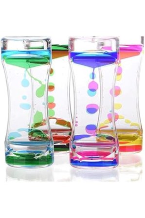 Baloncuklu Zaman Saati, Sıvı Kum Saati,Lav Lambası Kum Saati,Su Baloncuğuduyusal Oyuncak, Fidget Toy,