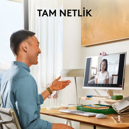  Logitech BRIO 100 Full HD 1080p Gizlilik Kapaklı Mikrofonlu Web Kamerası - Pembe