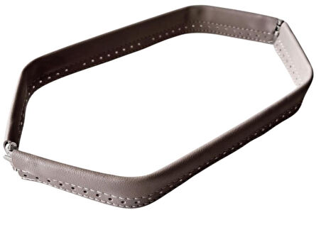 Çanta Aksesuar Bej Renk Derili Metal Çanta Ağzı 33 Cm