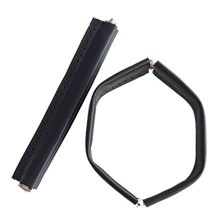 Çanta Aksesuar Siyah Renk Derili Metal Çanta Ağzı 24 Cm