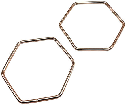 Çanta Aksesuar Gümüş Renk Altıgen Model Çift Metal Çanta Sapı