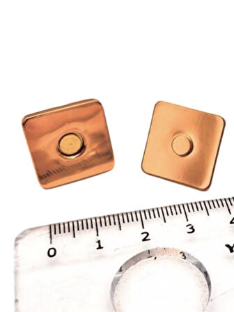 Çanta Aksesuar Kare Model Çanta Mıknatısı Light Gold Renk