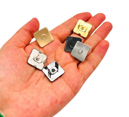 Çanta Aksesuar Kare Model Çanta Mıknatısı Light Gold Renk