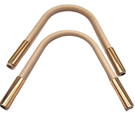 Çanta Aksesuar ZT Model Suni Derili Metal Çanta Sapı Krem Renk Light Gold Metal