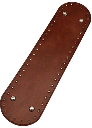Çanta Aksesuar Suni Deri 37x10 cm Oval Çanta Tabanı Taba Renk Gümüş  Aparatlı