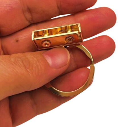 Çanta Aksesuar Vidalı Anahtarlık Aparatı Light Gold  Renk