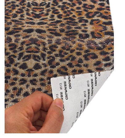 Çanta Aksesuar Leopar Desenli Taşlı 40x24 cm Kendiliğinden Yapışkanlı Plaka Sticker