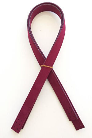 Çanta Aksesuar Süet Suni Deri Bordo Çift Sap 70X2 Cm