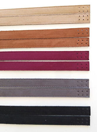 Çanta Aksesuar Süet Suni Deri Bordo Çift Sap 70X2 Cm