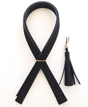 Çanta Aksesuar Süet Suni Deri Siyah Çift Sap 80X2 Cm