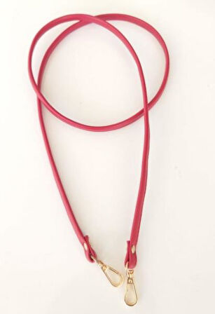 Çanta Aksesuar Spagetti Model Çanta Sapı Kırmızı Renk Light Gold Metal