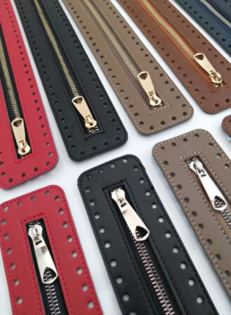 Çanta Aksesuar Derili Fermuar Yeni Model Taba 30 Cm Light Gold