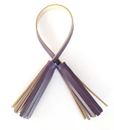 Çanta Aksesuar Gerçek Deri İkili Düz Püskül Mor