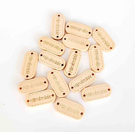 Nusrat Bilişim Çanta Aksesuar 10'Lu Ahşap Açık Ton Etiket 1.1X2.35 Cm No:5