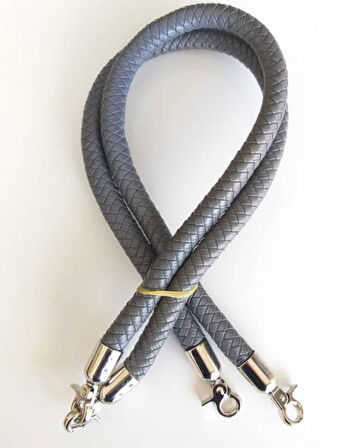 Çanta Aksesuar Örme Çanta Sapı Gümüş Metal Gri