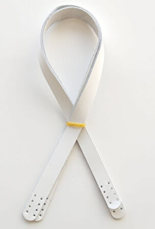 Çanta Aksesuar Beyaz Renk Gerçek Deri 70X2 Cm Çift Sap