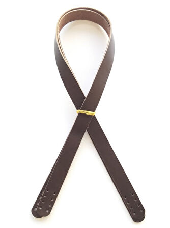 Nusrat Bilişim Çanta Aksesuar Koyu Kahve Renk Gerçek Deri 70X2 Cm Çift Sap