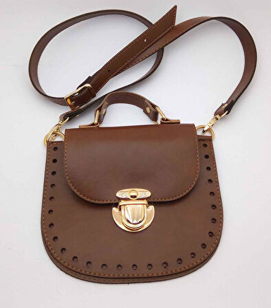 Çanta Aksesuar Taba Renk İstiridye Çanta Seti Light Gold Metal