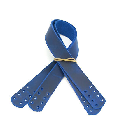 Çanta Aksesuar 35X2 Cm Gerçek Deri Çift Sap Cazy Oil Saks Mavi