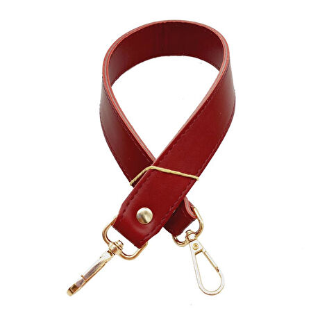 Nusrat Bilişim Çanta Aksesuar Gerçek Deri Çift Kat Dikişli Kısa Sap Kırmızı