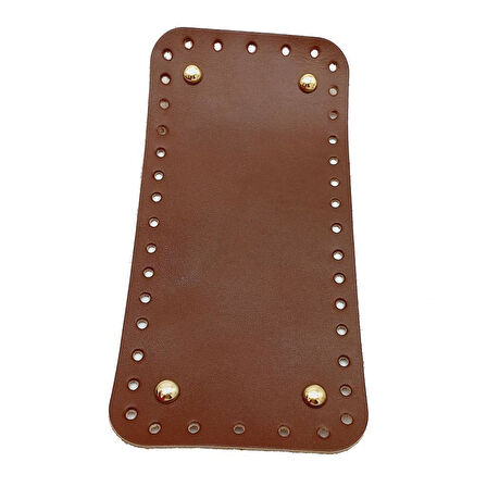 Nusrat Bilişim Çanta Aksesuar Gerçek Deri Kızıl Kahve 25X12 cm Dikdörtgen Light Gold Metalli Çanta Tabanı